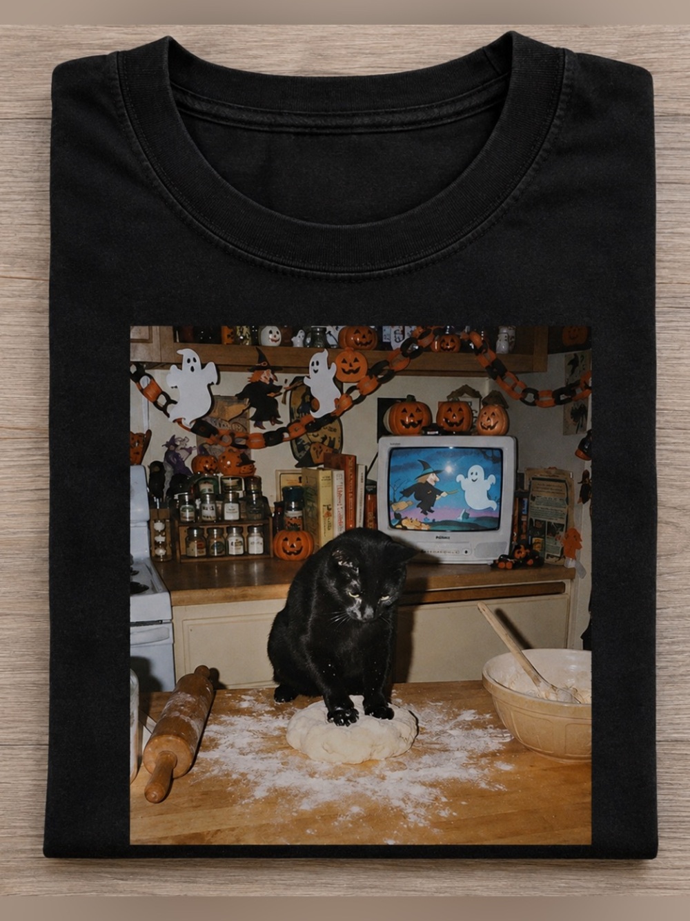 Black Cat Halloween Graphic Tee - Unbranded Gildan Tee For Festival